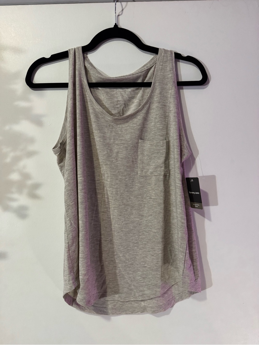 Tommy John Light Gray Women's Sleep Pajama Pocket Tank Top NWT